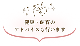 健康・飼育のアドバイスも行います